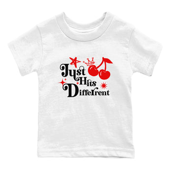 11s Bred Velvet shirts to match jordans Just Hits Different sneaker match tees Air Jordan 11 Retro Bred Velvet match shoes to clothes SNRT Sneaker Tees Youth Baby White 2 tee