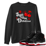 11s Bred Velvet shirts to match jordans Just Hits Different sneaker match tees Air Jordan 11 Retro Bred Velvet match shoes to clothes SNRT Sneaker Tees unisex cotton Black 1 shirts