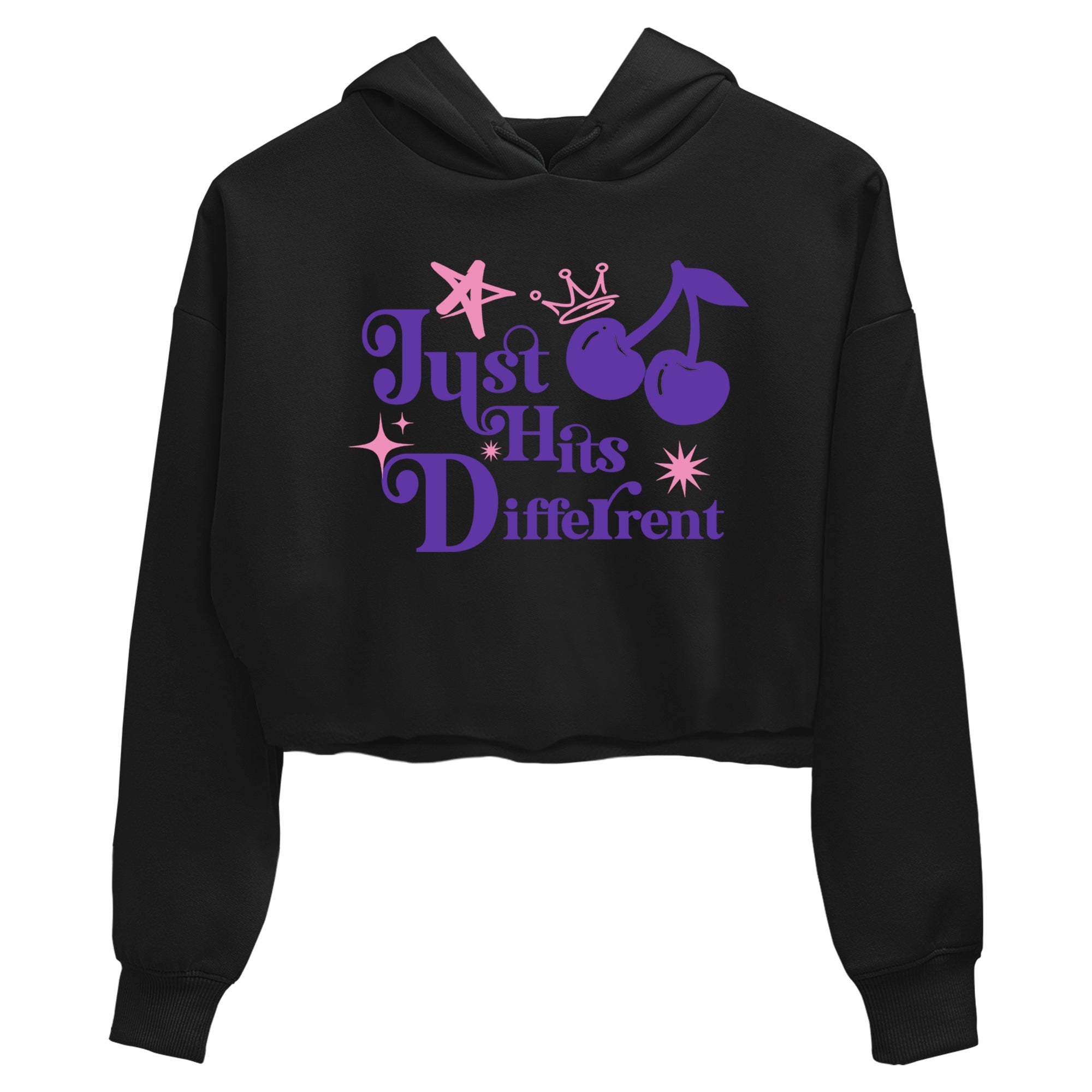 Sneaker match tees – Sneaker Tees To Match Air Jordan 11 Canyon Purple Shoes – Just Hits Different Crop T-Shirt Black 2