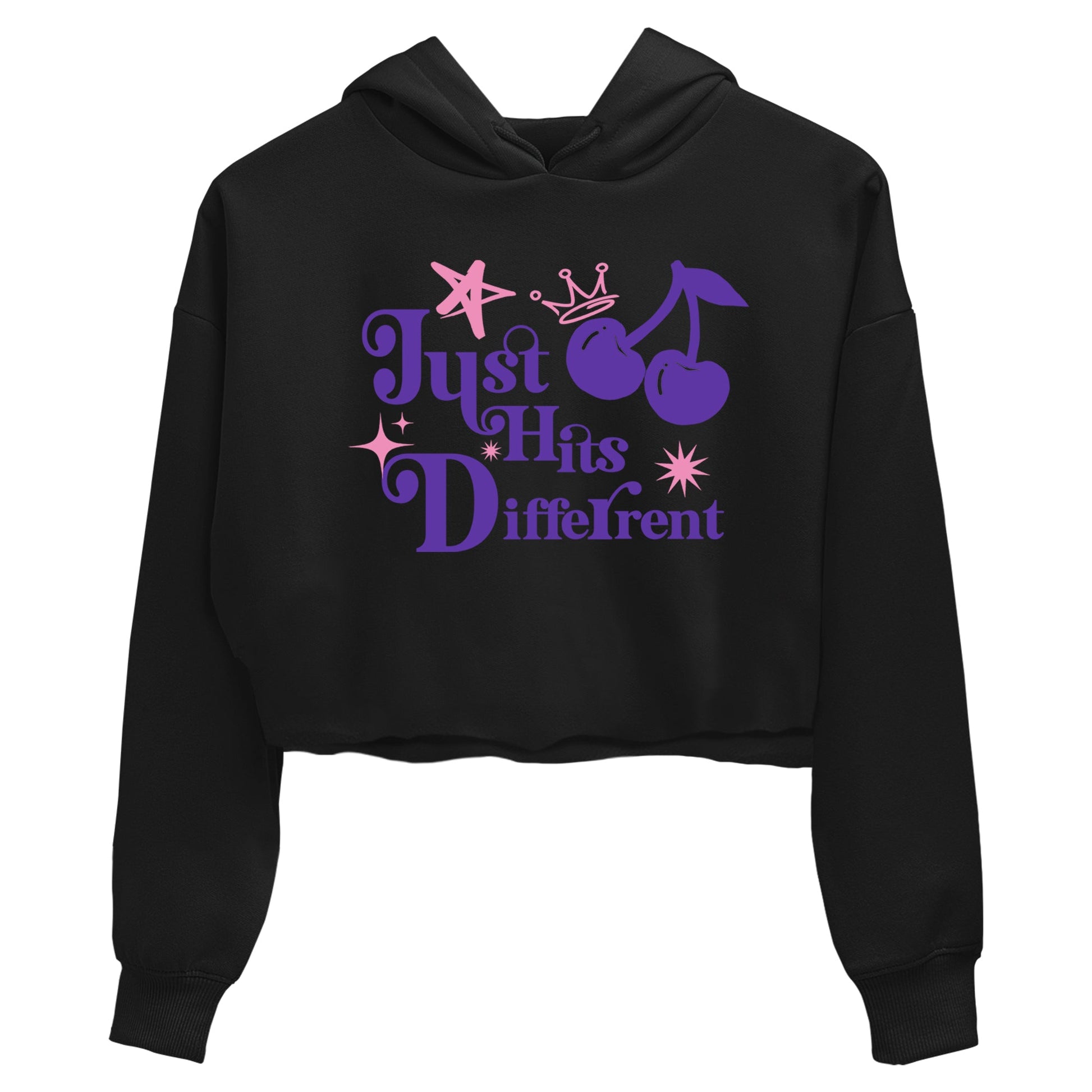 Sneaker match tees – Sneaker Tees To Match Air Jordan 11 Canyon Purple Shoes – Just Hits Different Crop T-Shirt Black 2