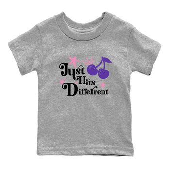 Sneaker match tees – Sneaker Tees To Match Air Jordan 11 Canyon Purple Shoes – Just Hits Different Kids T-Shirt Heather Grey 2