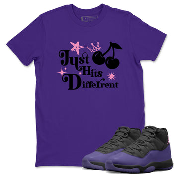Sneaker match tees – Sneaker Tees To Match Air Jordan 11 Canyon Purple Shoes – Just Hits Different Tee Purple 1