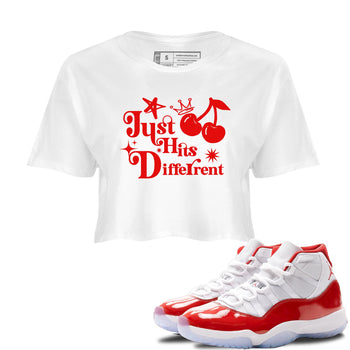 11s Cherry shirts to match jordans Just Hits Different sneaker match tees Air Jordan 11 Retro Cherry match shoes to clothes SNRT Sneaker Tees unisex cotton White 1 crop tee