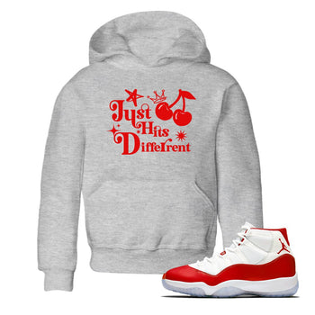 11s Cherry shirts to match jordans Just Hits Different sneaker match tees Air Jordan 11 Retro Cherry match shoes to clothes SNRT Sneaker Tees Youth Baby Heather Grey 1 tee