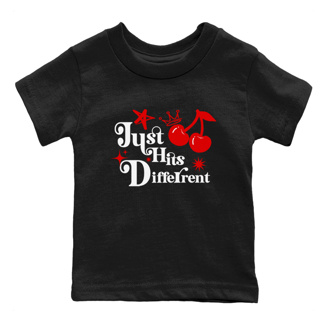 11s Cherry shirts to match jordans Just Hits Different sneaker match tees Air Jordan 11 Retro Cherry match shoes to clothes SNRT Sneaker Tees Youth Baby Black 2 tee