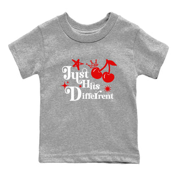 11s Cherry shirts to match jordans Just Hits Different sneaker match tees Air Jordan 11 Retro Cherry match shoes to clothes SNRT Sneaker Tees Youth Baby Heather Grey 2 tee