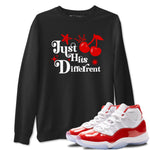 11s Cherry shirts to match jordans Just Hits Different sneaker match tees Air Jordan 11 Retro Cherry match shoes to clothes SNRT Sneaker Tees unisex cotton Black 1 shirts