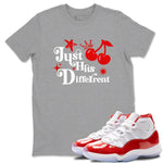 11s Cherry shirts to match jordans Just Hits Different sneaker match tees Air Jordan 11 Retro Cherry match shoes to clothes SNRT Sneaker Tees unisex cotton Heather Grey 1 shirts