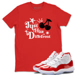 11s Cherry shirts to match jordans Just Hits Different sneaker match tees Air Jordan 11 Retro Cherry match shoes to clothes SNRT Sneaker Tees unisex cotton Red 1 shirts