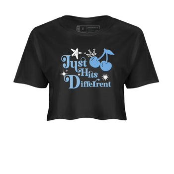 11s Legend Blue shirts to match jordans Just Hits Different best t shirts to wear with jordans AJ11 Retro Legend Blue match shoes to clothes SNRT Sneaker Tees unisex cotton Black 2 crop tee
