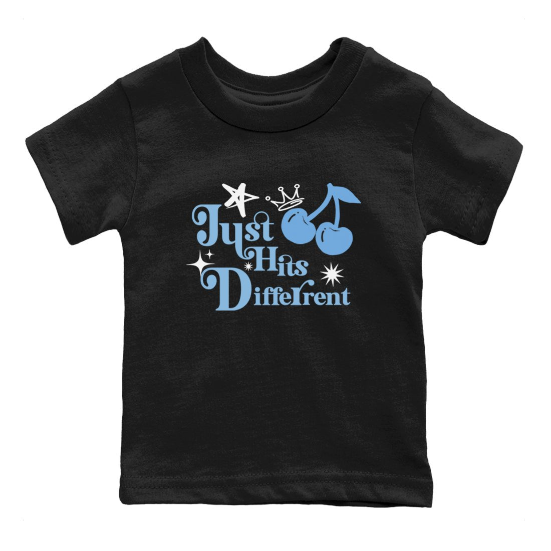 11s Legend Blue shirts to match jordans Just Hits Different best t shirts to wear with jordans AJ11 Retro Legend Blue match shoes to clothes SNRT Sneaker Tees Youth Baby Black 2 tee