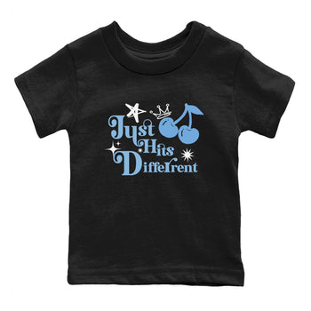 11s Legend Blue shirts to match jordans Just Hits Different best t shirts to wear with jordans AJ11 Retro Legend Blue match shoes to clothes SNRT Sneaker Tees Youth Baby Black 2 tee