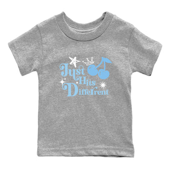 11s Legend Blue shirts to match jordans Just Hits Different best t shirts to wear with jordans AJ11 Retro Legend Blue match shoes to clothes SNRT Sneaker Tees Youth Baby Heather Grey 2 tee