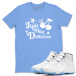 11s Legend Blue shirts to match jordans Just Hits Different best t shirts to wear with jordans AJ11 Retro Legend Blue match shoes to clothes SNRT Sneaker Tees unisex cotton Carolina Blue 1 shirts