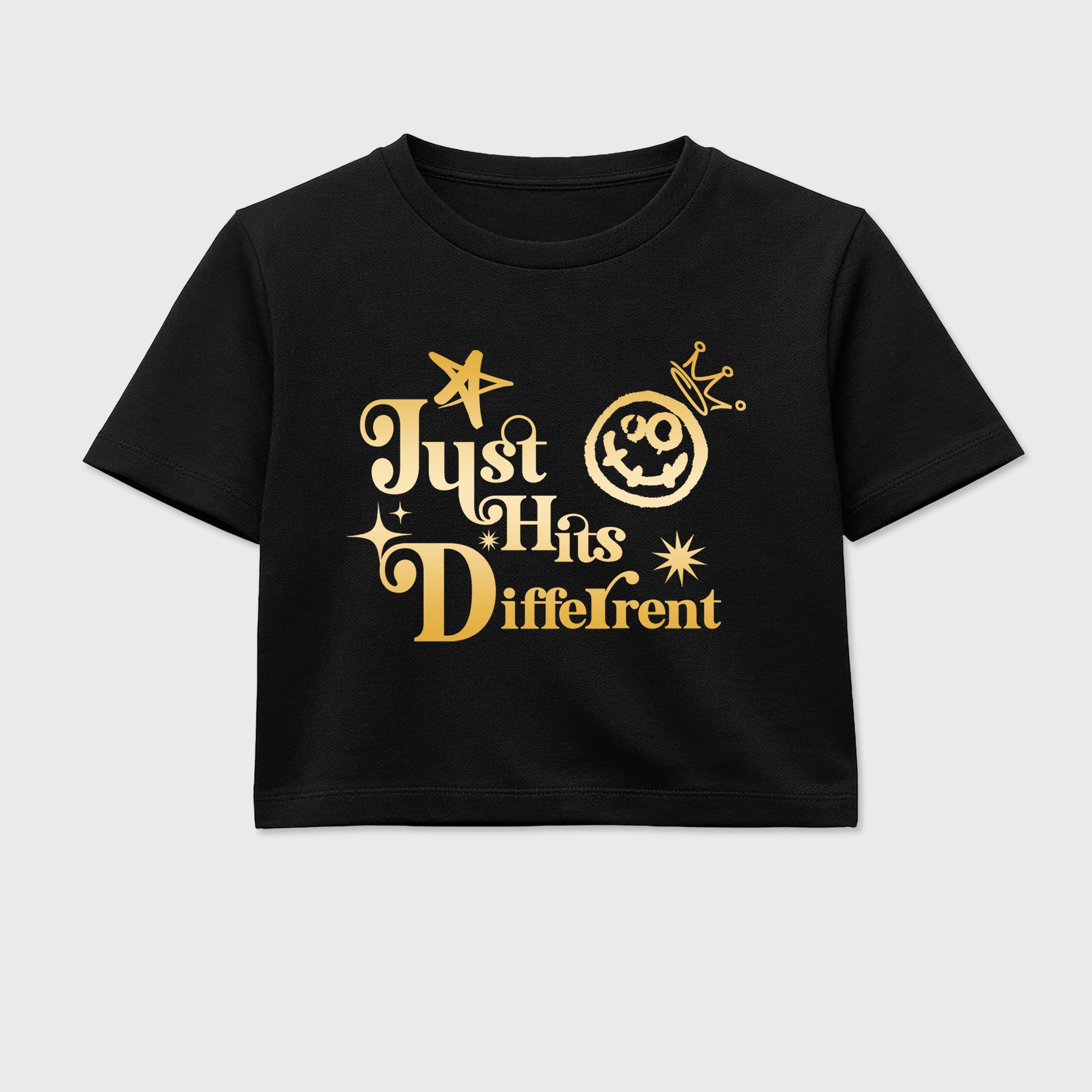 Sneaker match tees – Sneaker Tees To Match Air Jordan 11 Mother's Day Shoes – Just Hits Different Crop T-Shirt Black 2