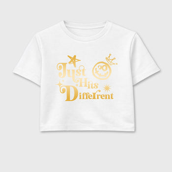 Sneaker match tees – Sneaker Tees To Match Air Jordan 11 Mother's Day Shoes – Just Hits Different Crop T-Shirt White 2