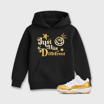 Sneaker match tees – Sneaker Tees To Match Air Jordan 11 Mother's Day Shoes – Just Hits Different Kids T-Shirt Black 1