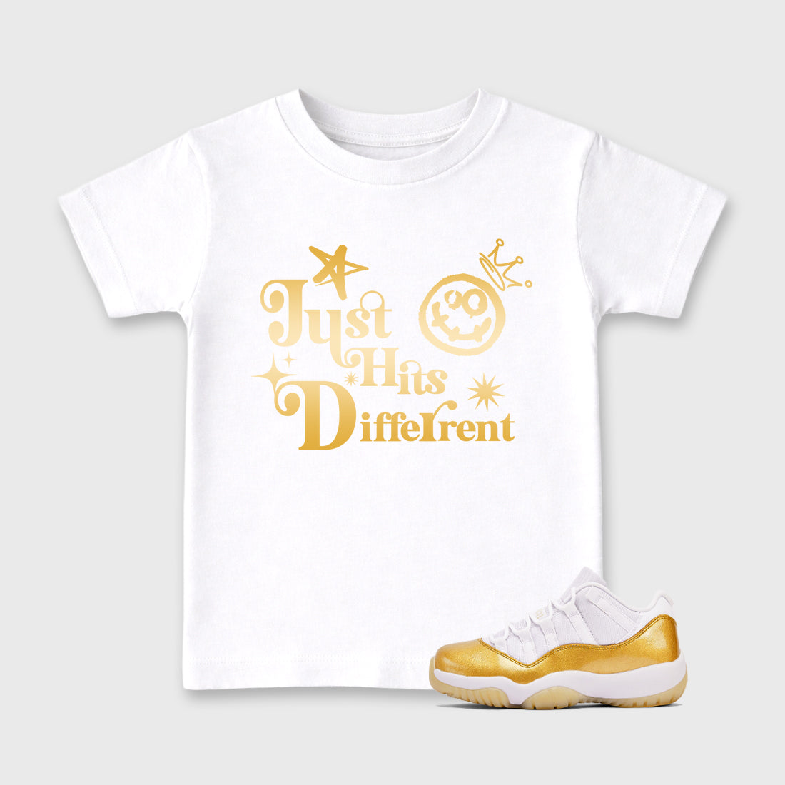 Sneaker match tees – Sneaker Tees To Match Air Jordan 11 Mother's Day Shoes – Just Hits Different Kids T-Shirt White 1