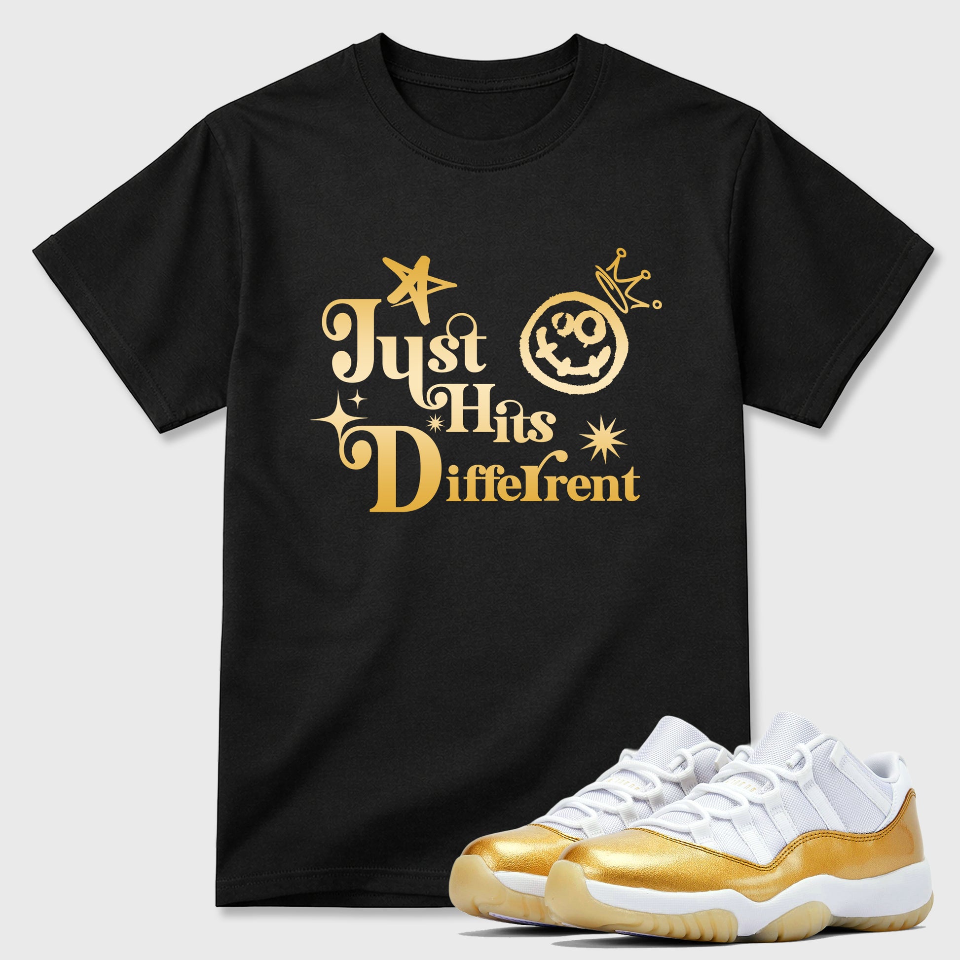Sneaker match tees – Sneaker Tees To Match Air Jordan 11 Mother's Day Shoes – Just Hits Different Tee Black 1