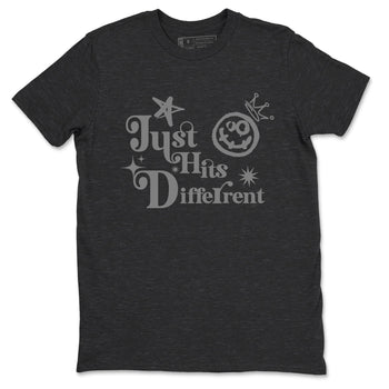 12s Black Wolf Grey shirts to match jordans Just Hits Different sneaker match tees Air Jordan 12 Barons match shoes to clothes SNRT Sneaker Tees unisex cotton Charcoal Heather 2 shirts