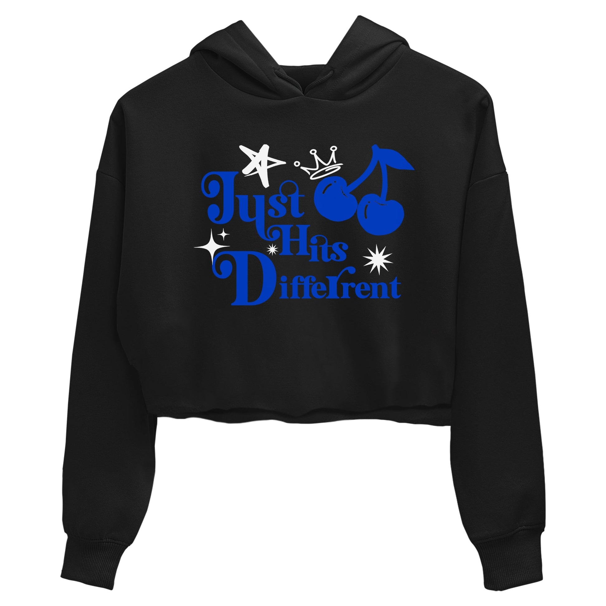 12s Blueberry shirts to match jordans Just Hits Different best t shirts to wear with jordans AJ12 White and Game Royal match shoes to clothes SNRT Sneaker Tees unisex cotton Black 2 crop tee
