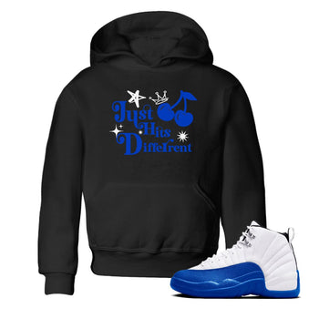 12s Blueberry shirts to match jordans Just Hits Different best t shirts to wear with jordans AJ12 White and Game Royal match shoes to clothes SNRT Sneaker Tees Youth Baby Black 1 tee