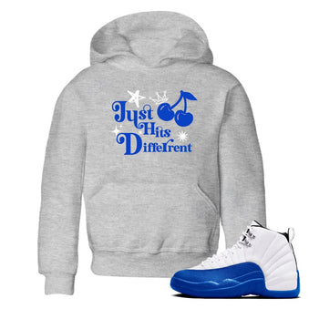 12s Blueberry shirts to match jordans Just Hits Different best t shirts to wear with jordans AJ12 White and Game Royal match shoes to clothes SNRT Sneaker Tees Youth Baby Heather Grey 1 tee
