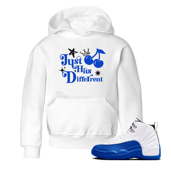 12s Blueberry shirts to match jordans Just Hits Different best t shirts to wear with jordans AJ12 White and Game Royal match shoes to clothes SNRT Sneaker Tees Youth Baby White 1 tee