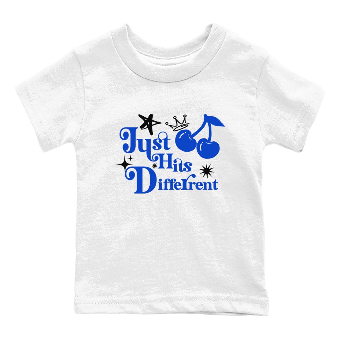 12s Blueberry shirts to match jordans Just Hits Different best t shirts to wear with jordans AJ12 White and Game Royal match shoes to clothes SNRT Sneaker Tees Youth Baby White 2 tee
