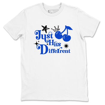 12s Blueberry shirts to match jordans Just Hits Different best t shirts to wear with jordans AJ12 White and Game Royal match shoes to clothes SNRT Sneaker Tees unisex cotton White 2 shirts