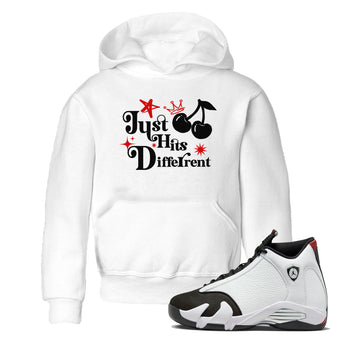 Air Jordan 14 Black Toe t shirts to match sneakers Just Hits Different sneaker match tees 14s Black Toe sneaker match tee SNRT Sneaker Tees Youth Baby White 1 tee