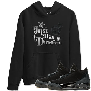 3s Black Cat shirts to match jordans Just Hits Different sneaker match tees Air Jordan 3 Retro Black Cat match shoes to clothes SNRT Sneaker Tees unisex cotton Black 1 shirts