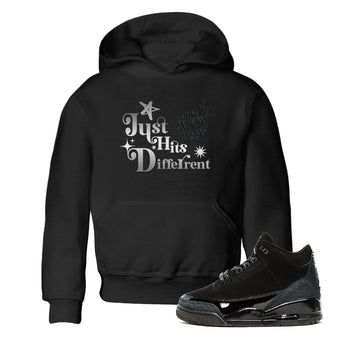 3s Black Cat shirts to match jordans Just Hits Different sneaker match tees Air Jordan 3 Retro Black Cat match shoes to clothes SNRT Sneaker Tees Youth Baby Black 1 tee