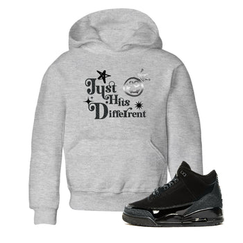 3s Black Cat shirts to match jordans Just Hits Different sneaker match tees Air Jordan 3 Retro Black Cat match shoes to clothes SNRT Sneaker Tees Youth Baby Heather Grey 1 tee