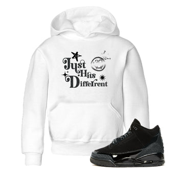 3s Black Cat shirts to match jordans Just Hits Different sneaker match tees Air Jordan 3 Retro Black Cat match shoes to clothes SNRT Sneaker Tees Youth Baby White 1 tee