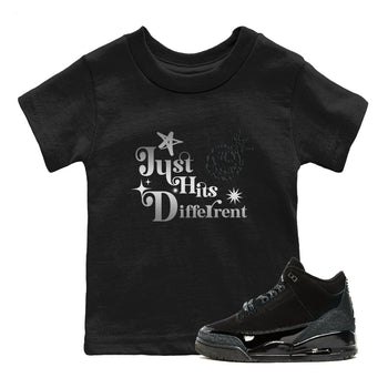 3s Black Cat shirts to match jordans Just Hits Different sneaker match tees Air Jordan 3 Retro Black Cat match shoes to clothes SNRT Sneaker Tees Youth Baby Black 1 tee