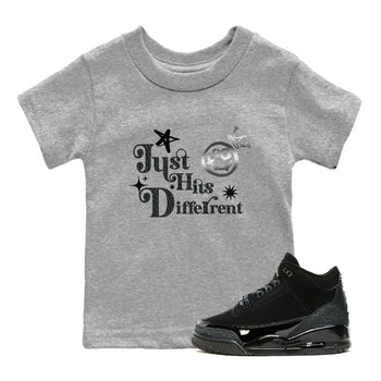 3s Black Cat shirts to match jordans Just Hits Different sneaker match tees Air Jordan 3 Retro Black Cat match shoes to clothes SNRT Sneaker Tees Youth Baby Heather Grey 1 tee