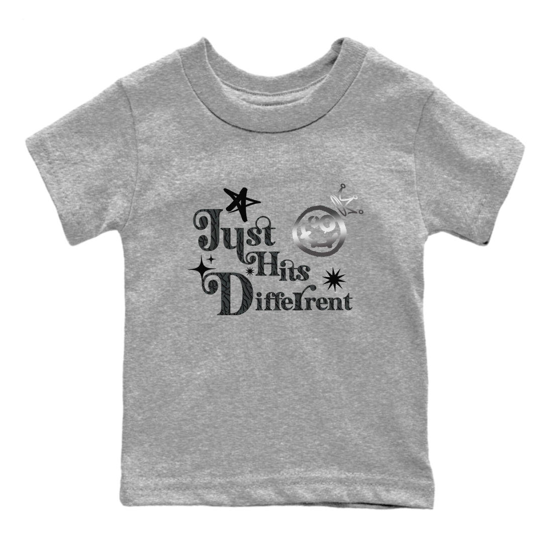 3s Black Cat shirts to match jordans Just Hits Different sneaker match tees Air Jordan 3 Retro Black Cat match shoes to clothes SNRT Sneaker Tees Youth Baby Heather Grey 2 tee