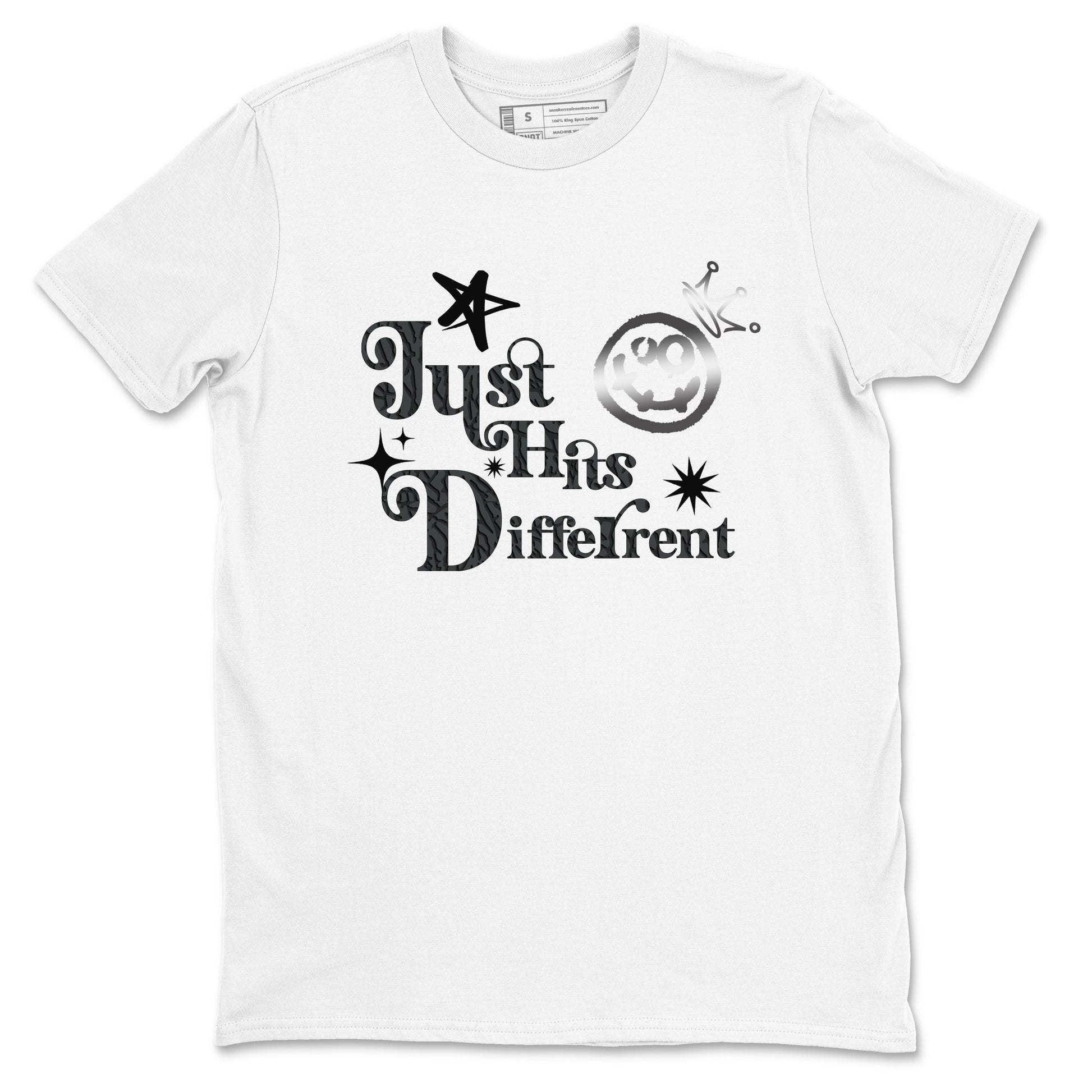 3s Black Cat shirts to match jordans Just Hits Different sneaker match tees Air Jordan 3 Retro Black Cat match shoes to clothes SNRT Sneaker Tees unisex cotton White 2 shirts