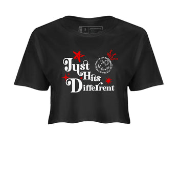 3s Black Cement shirts to match jordans Just Hits Different sneaker match tees Air Jordan 3 Black Cement match shoes to clothes SNRT Sneaker Tees unisex cotton Black 2 crop tee