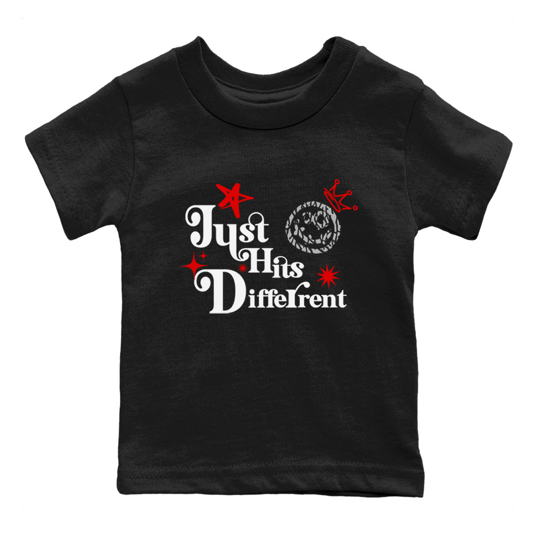 3s Black Cement shirts to match jordans Just Hits Different sneaker match tees Air Jordan 3 Black Cement match shoes to clothes SNRT Sneaker Tees Youth Baby Black 2 tee