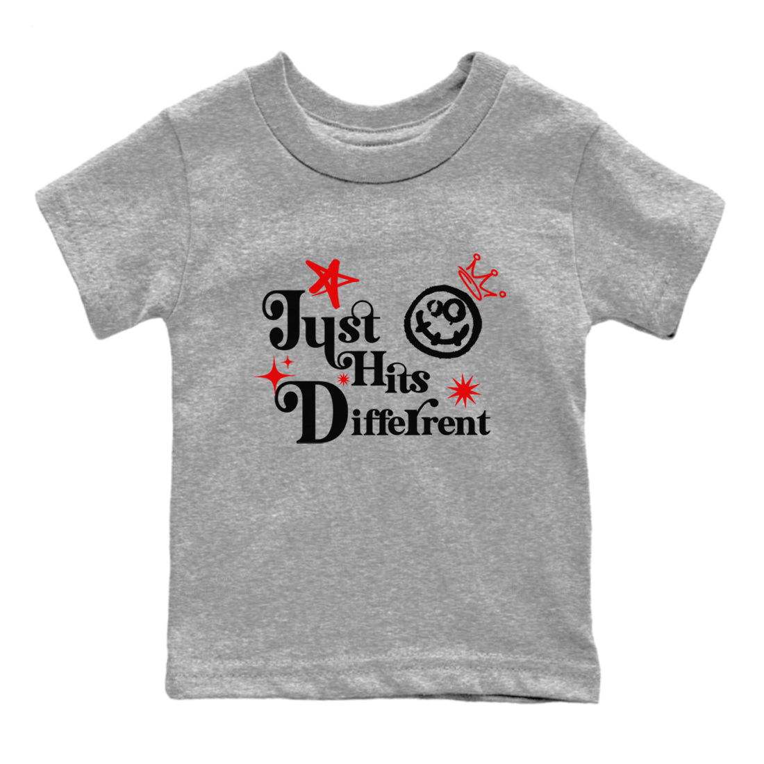 3s Black Cement shirts to match jordans Just Hits Different sneaker match tees Air Jordan 3 Black Cement match shoes to clothes SNRT Sneaker Tees Youth Baby Heather Grey 2 tee