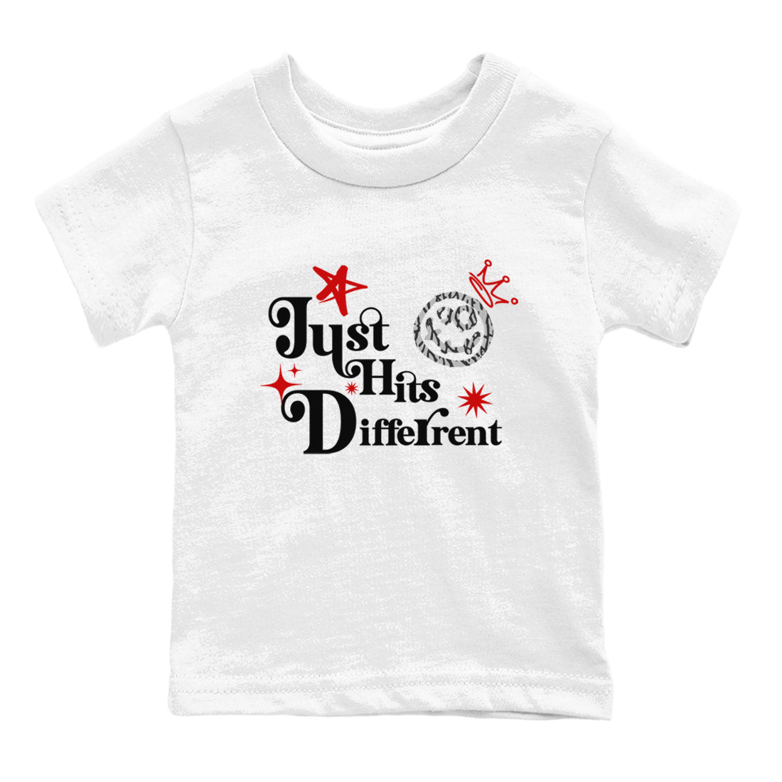 3s Black Cement shirts to match jordans Just Hits Different sneaker match tees Air Jordan 3 Black Cement match shoes to clothes SNRT Sneaker Tees Youth Baby White 2 tee