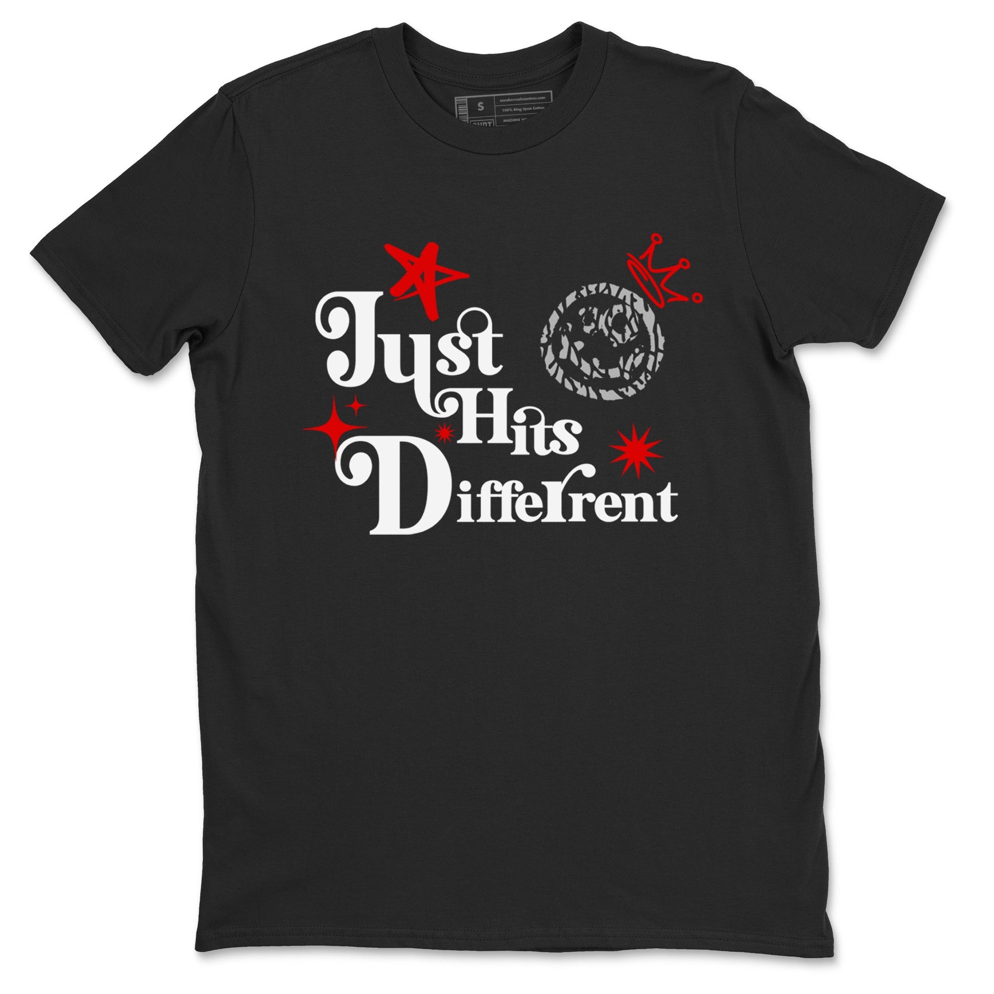 3s Black Cement shirts to match jordans Just Hits Different sneaker match tees Air Jordan 3 Black Cement match shoes to clothes SNRT Sneaker Tees unisex cotton Black 2 shirts