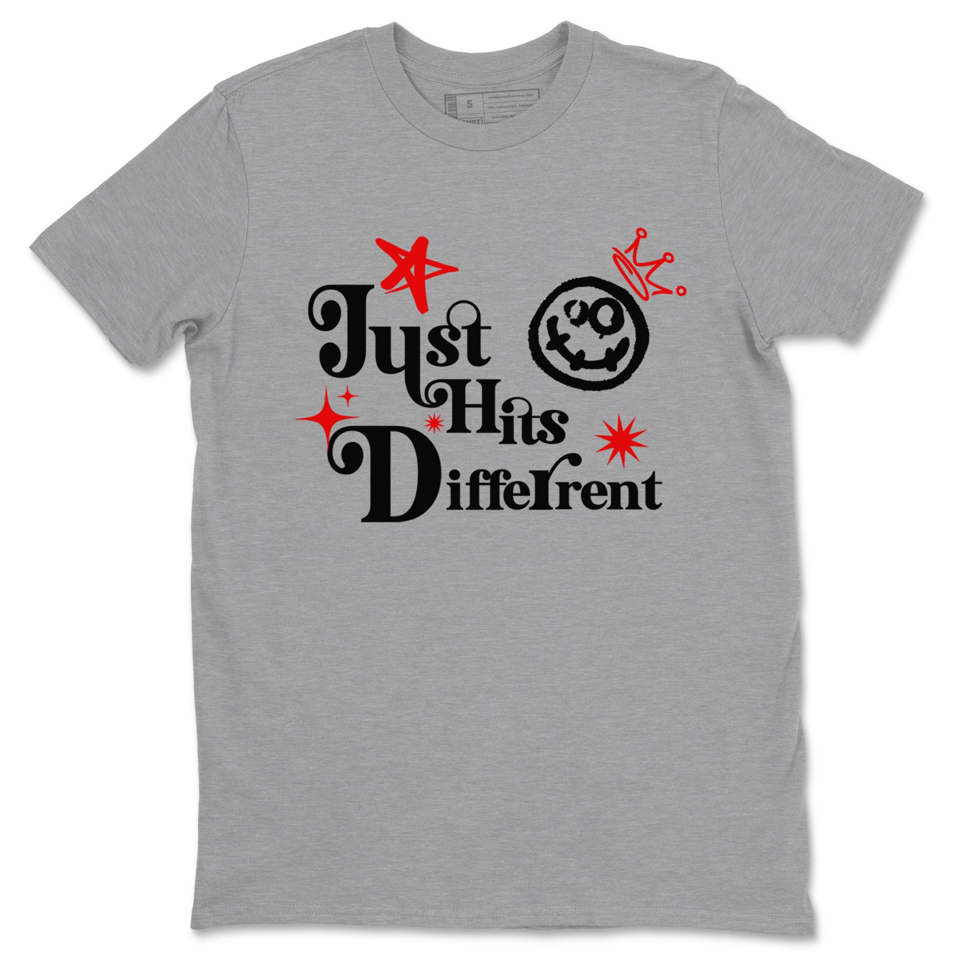 3s Black Cement shirts to match jordans Just Hits Different sneaker match tees Air Jordan 3 Black Cement match shoes to clothes SNRT Sneaker Tees unisex cotton Heather Grey 2 shirts