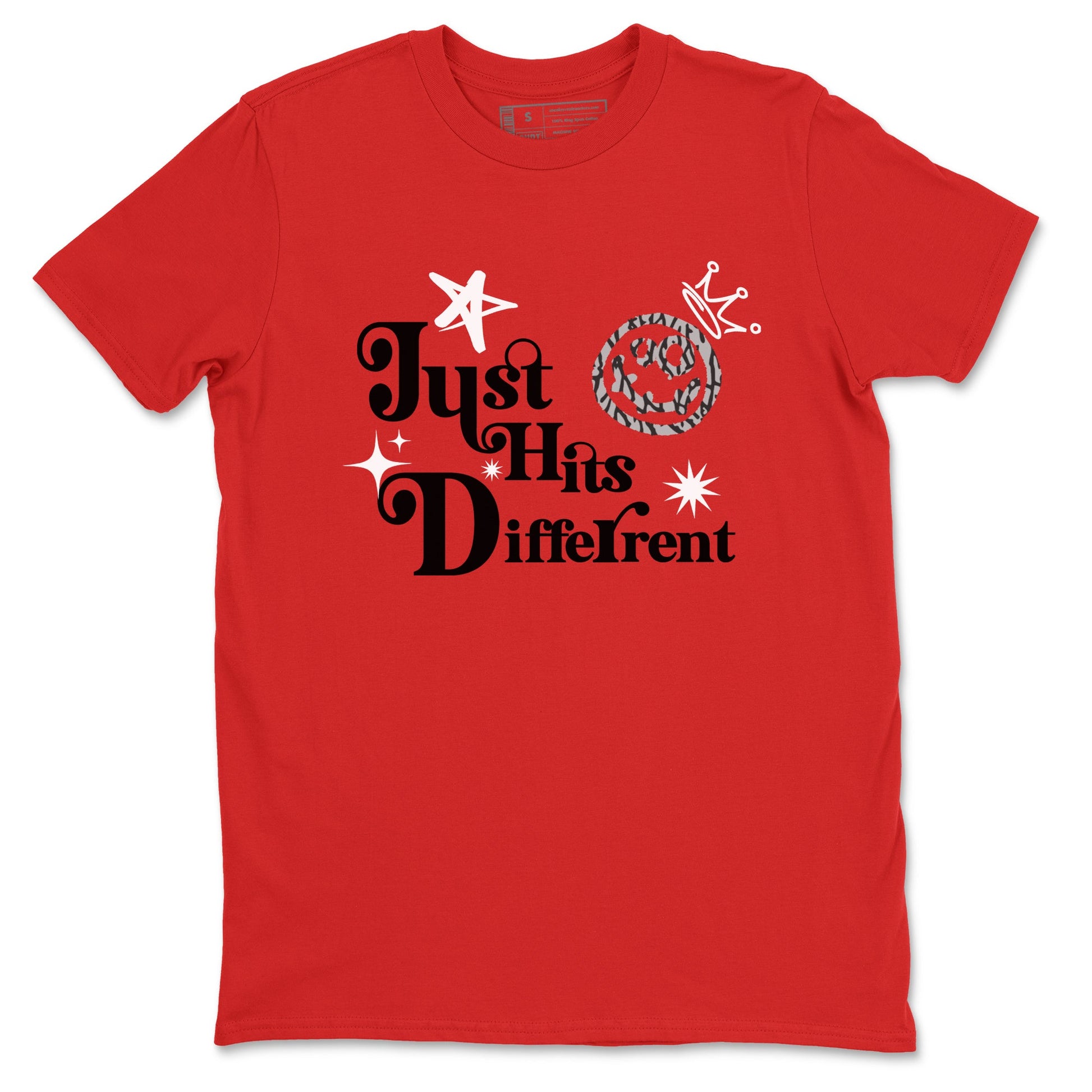 3s Black Cement shirts to match jordans Just Hits Different sneaker match tees Air Jordan 3 Black Cement match shoes to clothes SNRT Sneaker Tees unisex cotton Red 2 shirts
