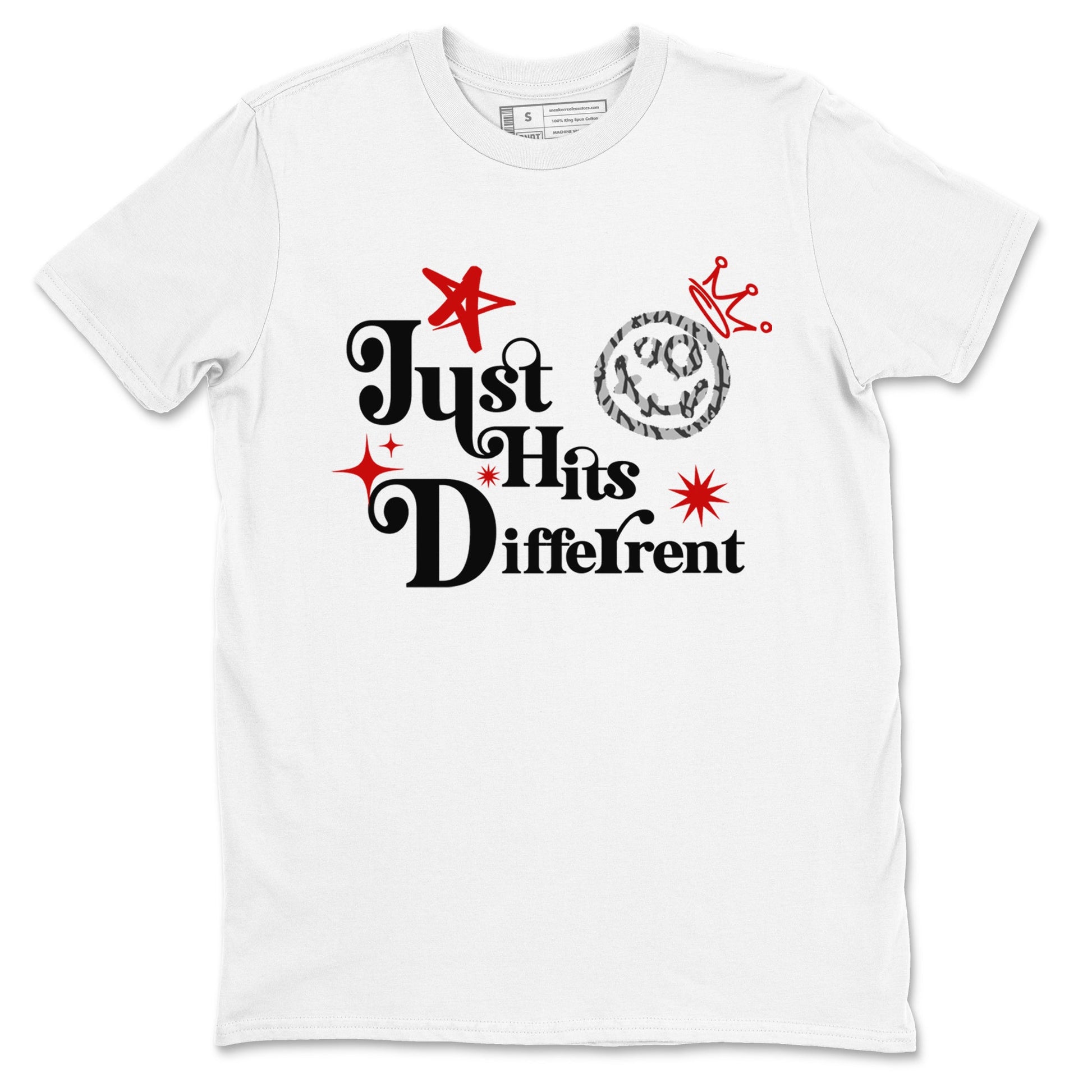 3s Black Cement shirts to match jordans Just Hits Different sneaker match tees Air Jordan 3 Black Cement match shoes to clothes SNRT Sneaker Tees unisex cotton White 2 shirts