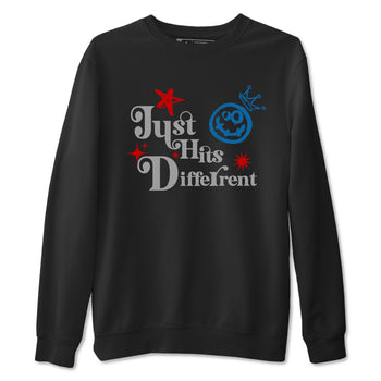 Just Hits Different sneaker match t-shirt styled to complete your fit with the Air Jordan 3 Rare Air sneakers, shown in Black 2.