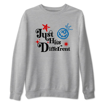 Just Hits Different sneaker match t-shirt styled to complete your fit with the Air Jordan 3 Rare Air sneakers, shown in Heather Grey 2.