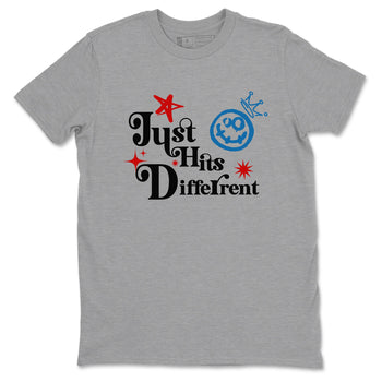 Just Hits Different sneaker match t-shirt styled to complete your fit with the Air Jordan 3 Rare Air sneakers, shown in Heather Grey 2.